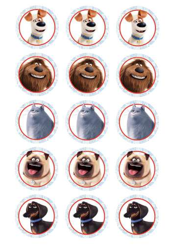 The Secret Life Of Pets Edible Cupcake Images - Click Image to Close